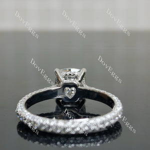 Bailey Rae cushion pave full eternity moissanite engagement ring
