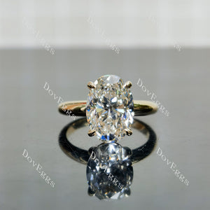 Doveggs Oval Pave Solitaire Lab Grown Diamond Engagement Ring