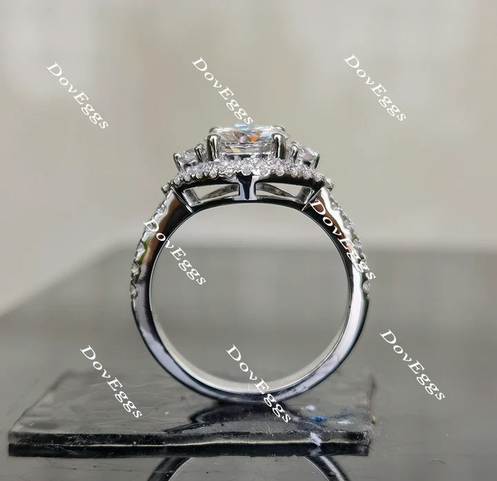 The Anna round half eternity pave halo engagement ring only semi-mount only(Exclusively to DovEggs Stones)