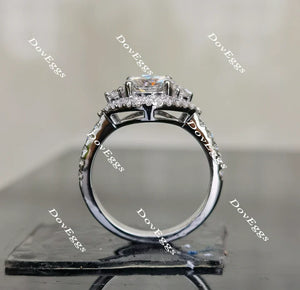 The Anna round half eternity pave halo engagement ring only semi-mount only(Exclusively to DovEggs Stones)