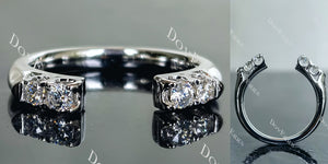 Doveggs round pave moissanite/lab grown diamond wedding band-2.3mm band width