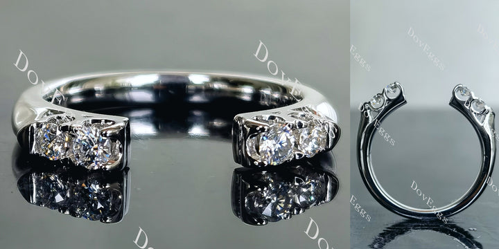Doveggs round pave moissanite/lab grown diamond wedding band-2.3mm band width