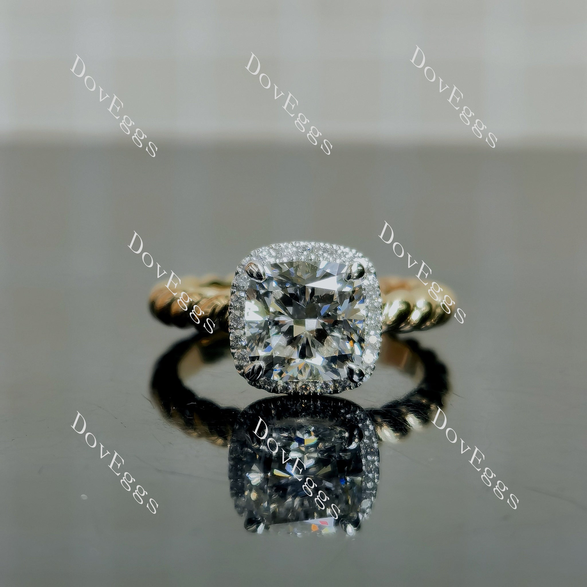 Jennifer 1 Cushion Halo Lab Grown Diamond Bridal Set (2 rings)