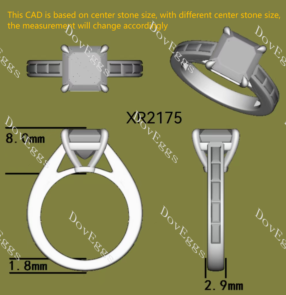 Doveggs channel pave engagement ring only semi-mount only(Exclusively to DovEggs Stones)