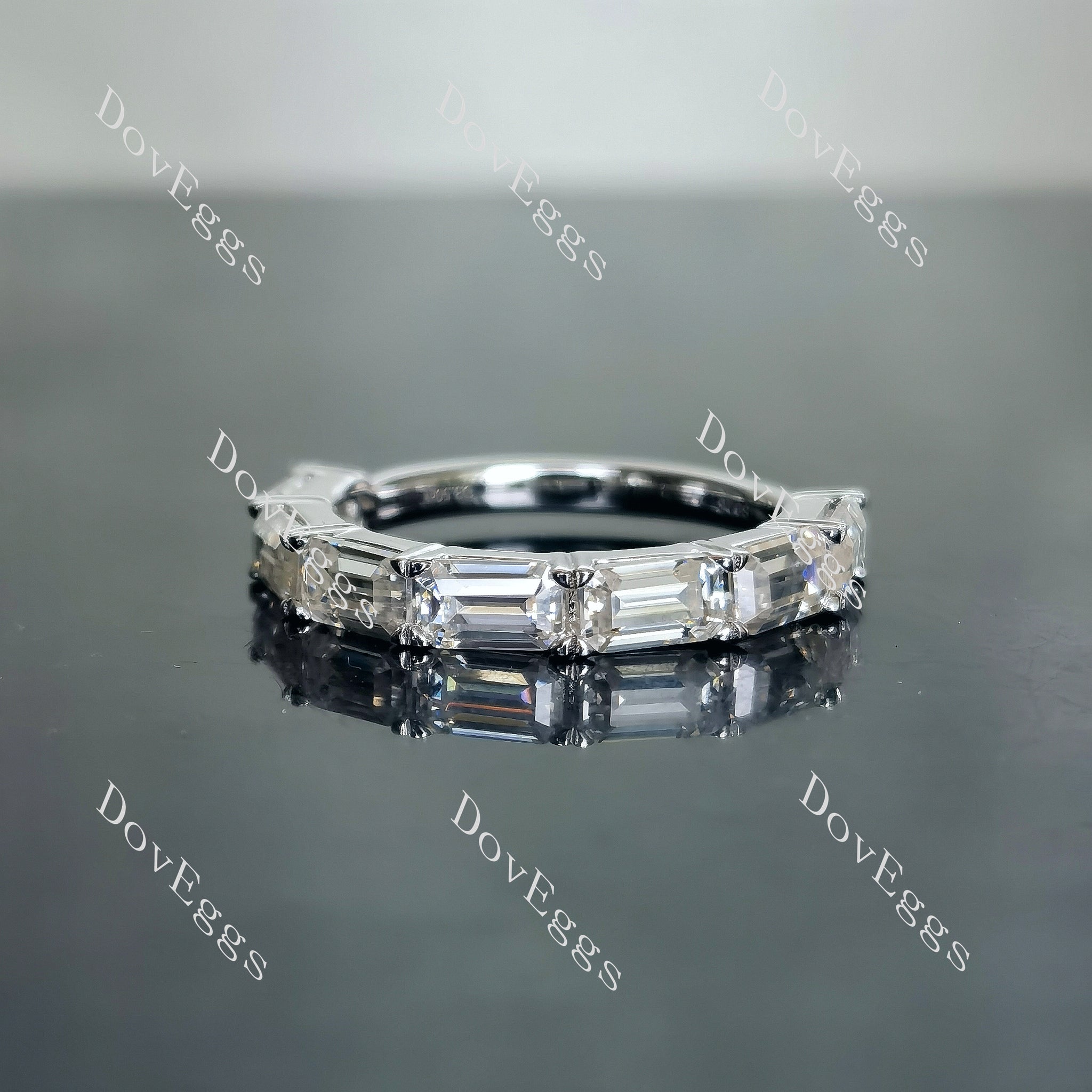 Doveggs emerald eternity pave moissaite/Lab grown diamond wedding band