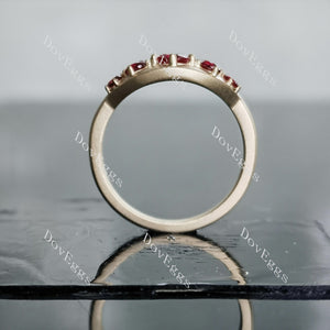 Doveggs round pave colored gem wedding band-2.1mm band width