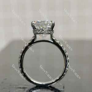 (size 6.5) Doveggs sterling silver 6ct pear pave moissanite engagement ring
