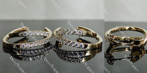 Doveggs round pave moissanite/lab grown diamond earrings (around 25mm length)
