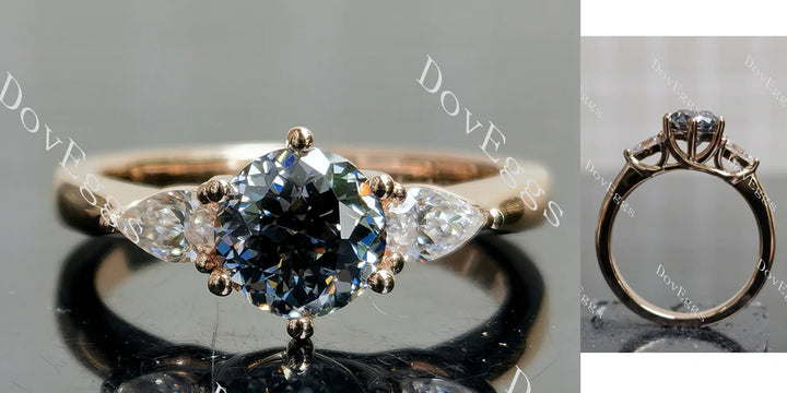 Doveggs three-stone  engagement ring semi-mount only(Exclusively to DovEggs Stones) - DovEggs-Seattle