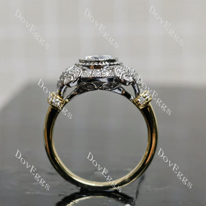 (size 6.75)Doveggs sterling silver 1ct Round moissanite engagement ring