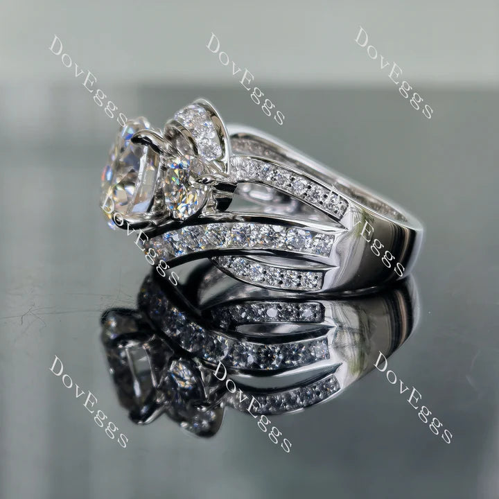 Doveggs side stones channel set engagement ring only semi-mount only(Exclusively to DovEggs Stones)