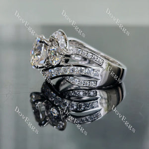 Doveggs side stones channel set engagement ring only semi-mount only(Exclusively to DovEggs Stones)