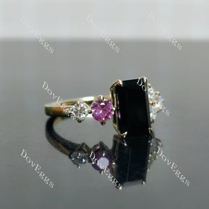 Doveggs emerald side stones colored gem engagement ring