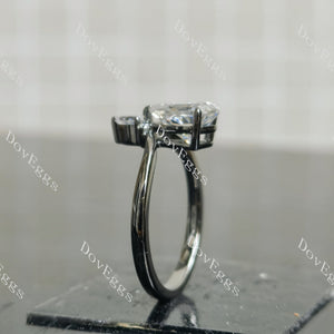 Doveggs pear art deco moissanite engagement ring