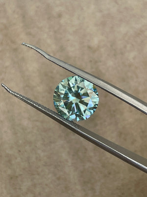 Doveggs round 3ct accident color bluish Green moissanite loose stone