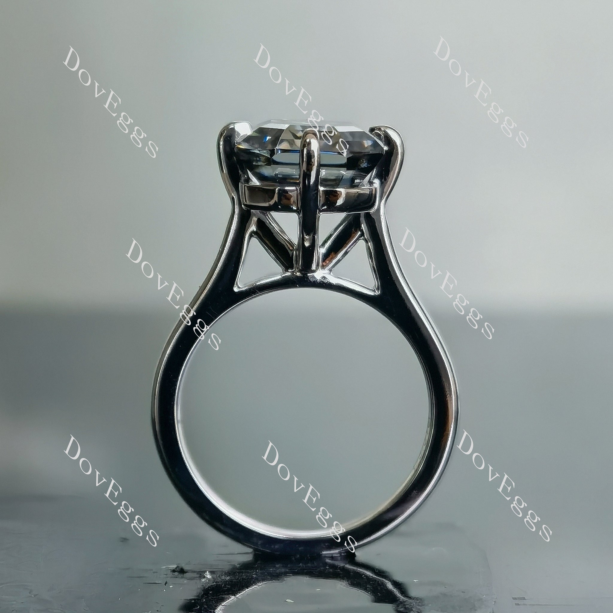 Doveggs krupp cut solitaire stardust grey moissanite engagement ring