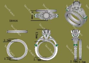 Doveggs pave moissanite/lab grown diamond wedding band (one piece of wedding band only)-2.3mm band width