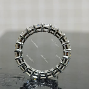 (size 6) Doveggs sterling silver Asscher moissanite wedding band