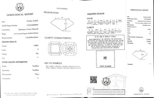 Doveggs 2.03ct Square Radiant F color VS1 Clarity Excellent cut lab diamond stone(certified)