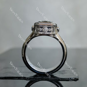 Doveggs The Tessa Violet radiant bezel smokey spark grey moissanite engagement ring