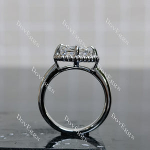 Doveggs Cushion Pave Bezel Lab Grown Diamond Engagement Ring