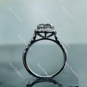 Doveggs cushion halo stardust grey moissanite bridal set (3 rings)