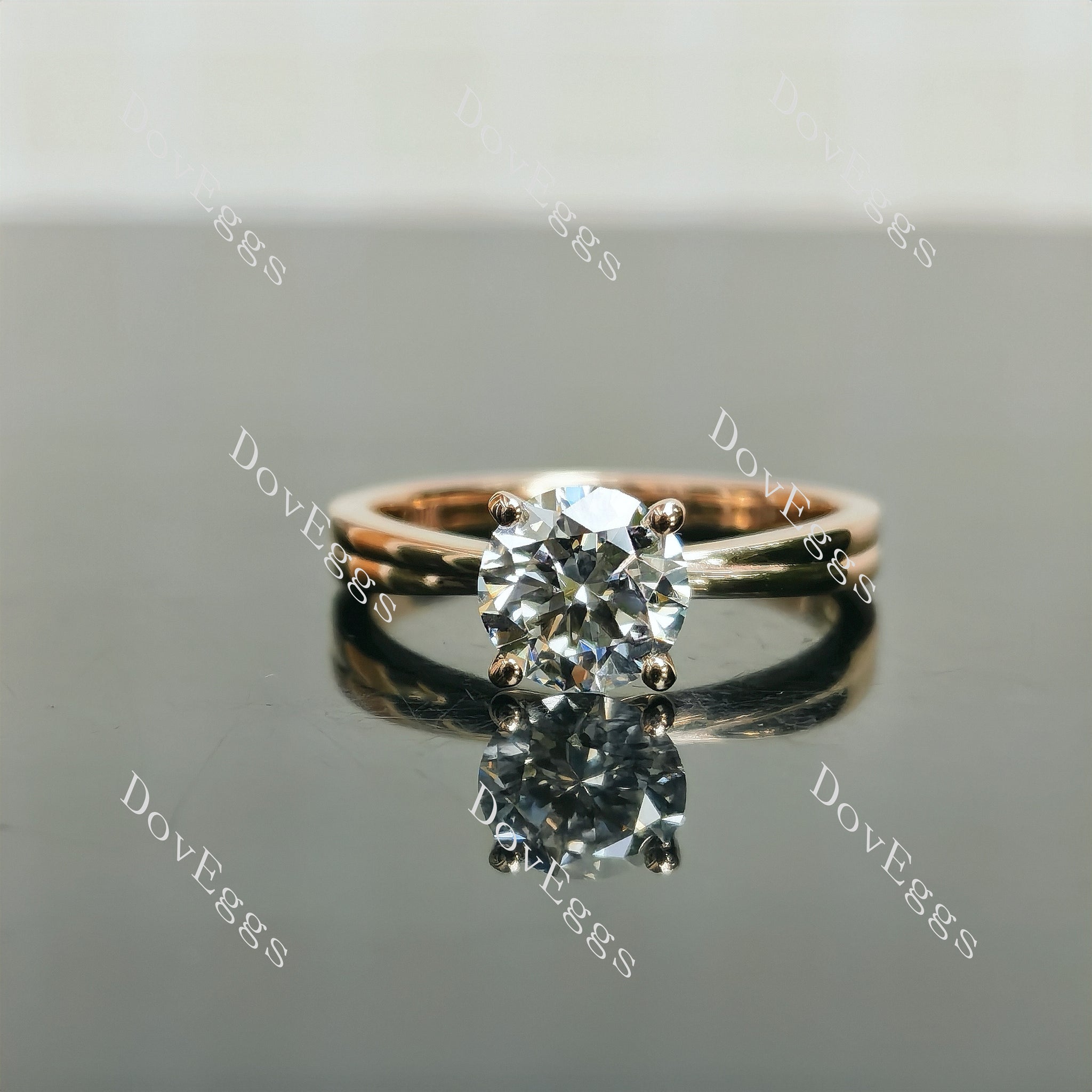 Round Pave Solitaire Lab Grown Diamond