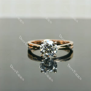 Round Pave Solitaire Lab Grown Diamond