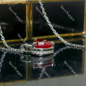 Doveggs sterling silver 3ct heart colored gem pendant necklace (pendant only)