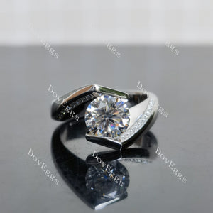 (size 6.25-6.5) Doveggs sterling silver 1.5ct round moissanite engagement ring