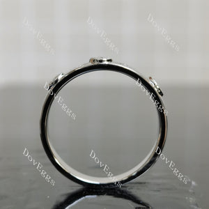 Doveggs star and moon round moissanite/lab grown diamond wedding band-3.5mm band width