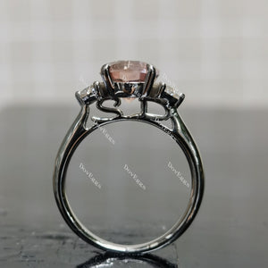(size 6.5) Doveggs 3ct oval pink peach sapphire engagement ring