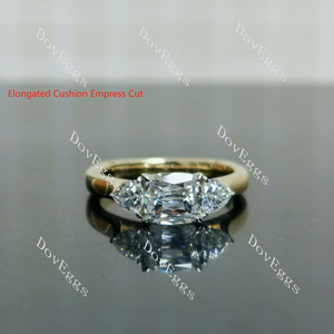 Doveggs emerald three-stones moissanite engagement ring