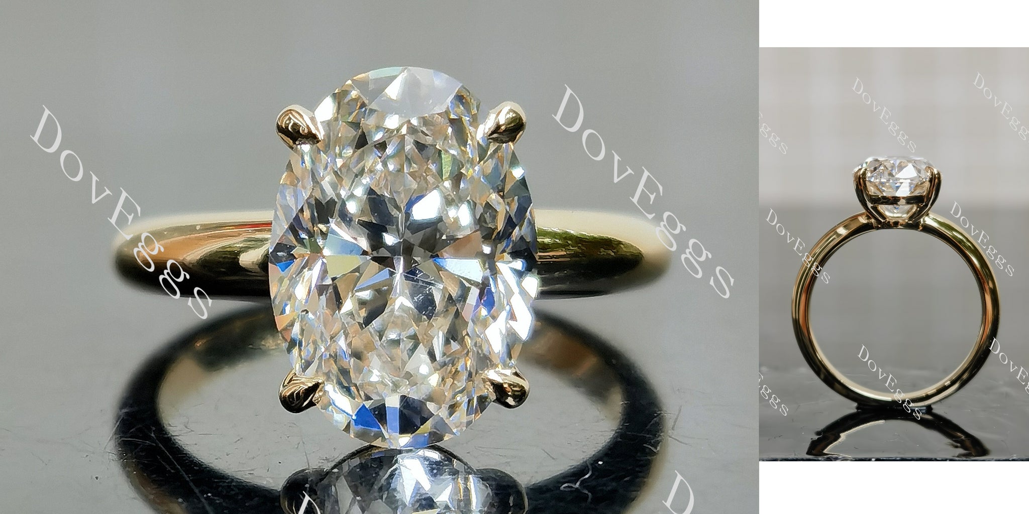 Oval Pave Solitaire Lab Grown Diamond 