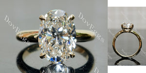 Oval Pave Solitaire Lab Grown Diamond 