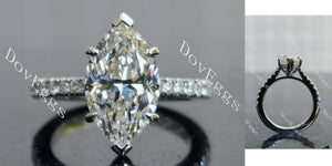 Marquise Pave Half Enternity Lab Grown Diamond