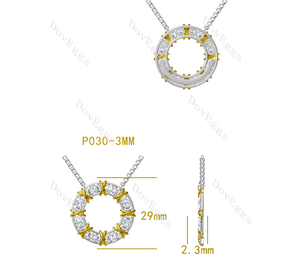 Doveggs round moissanite/lab grown diamond pendant necklace