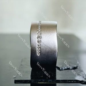 Doveggs round channel set moissanite/lab grown diamond wedding band-12mm band width
