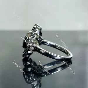 Doveggs floral bezel engagement ring only semi-mount only(Exclusively to DovEggs Stones)