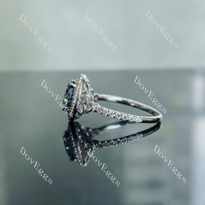 Doveggs Twilight Blue 2ct Round 2.5cttw Moissanite Stones Sterling Silver Ring