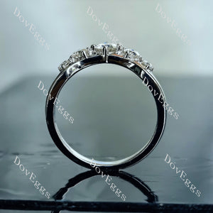 Doveggs round pave moissanite wedding band-2.1mm band width