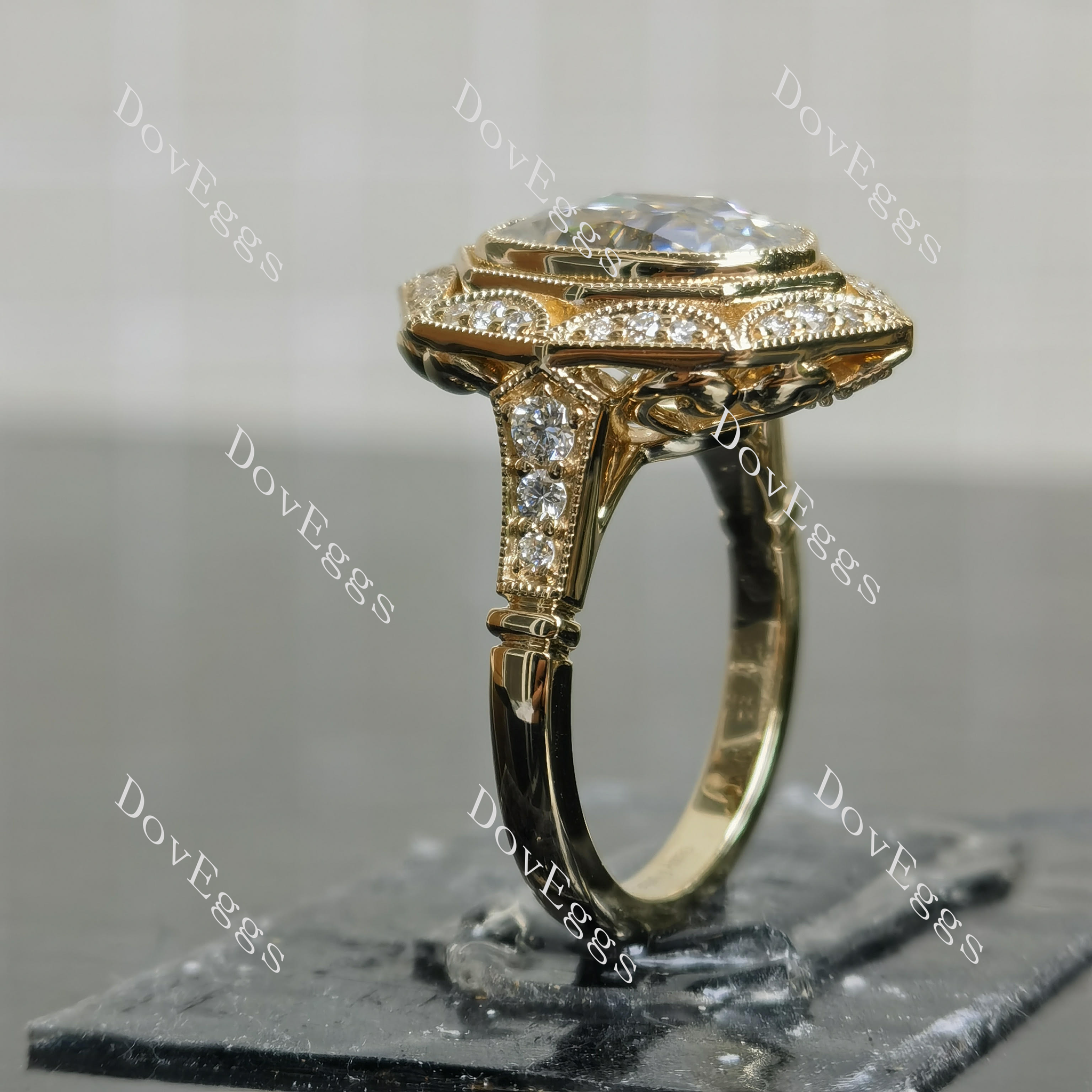 Group order vintage art deco pave engagement ring only semi-mount only(Exclusively to DovEggs Stones)