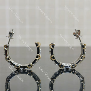 Doveggs round pave moissanite/lab grown diamond earrings