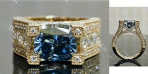 Doveggs half eternity channel set pave engagement ring semi-mount only(Exclusively to DovEggs Stones)