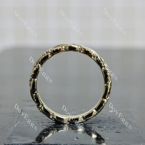 Beth Lauren round braided pave moissanite/lab grown diamond wedding band-2.8mm band width