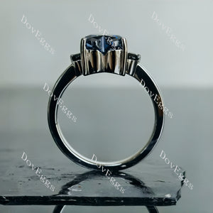 Doveggs heart twilight blue moissanite engagement ring