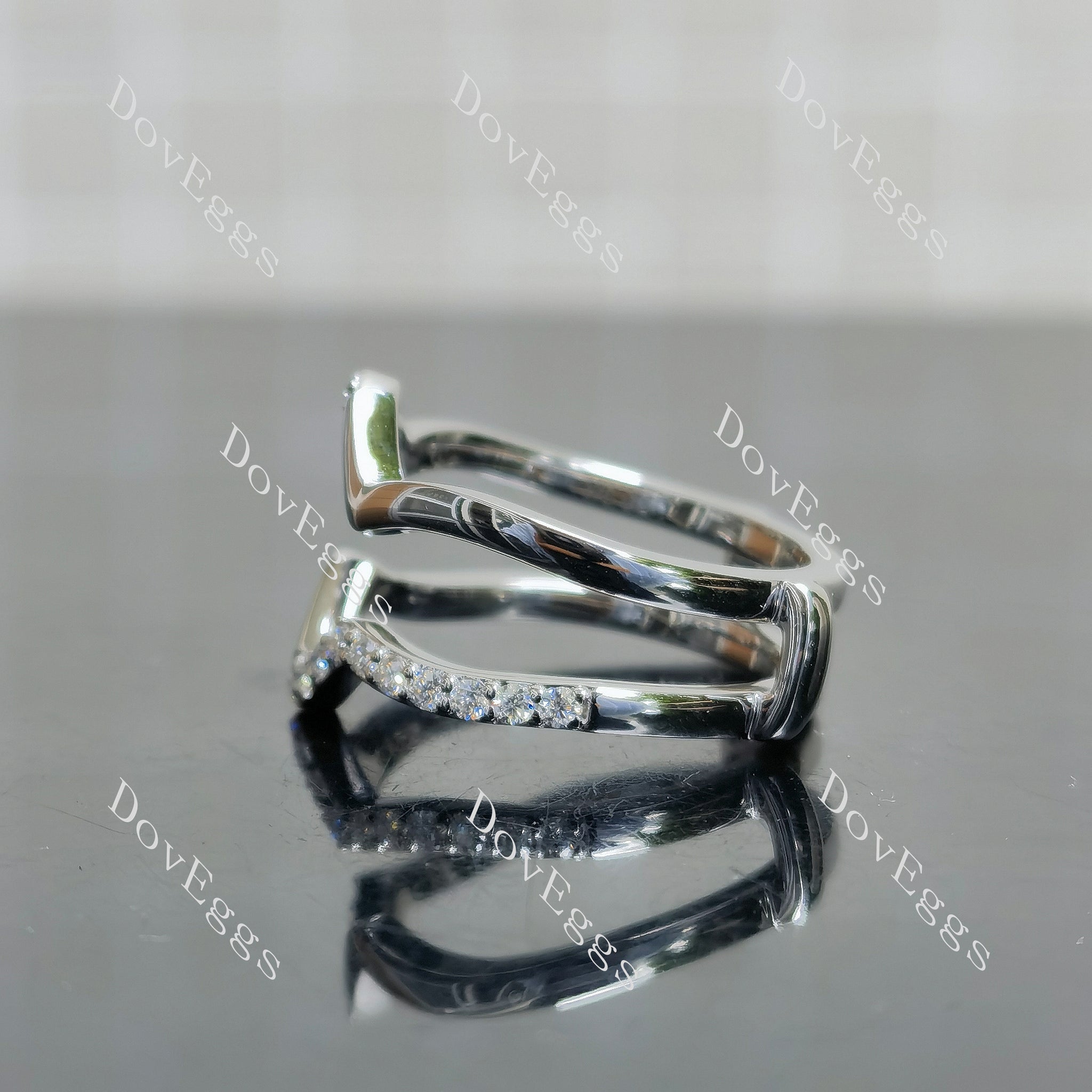 LuLu round pave moissanite/ lab grown diamond accents enhancer-6mm band width