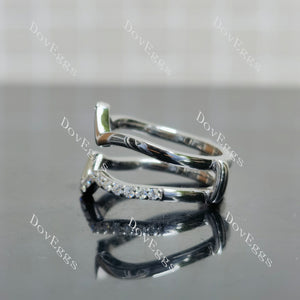LuLu round pave moissanite/ lab grown diamond accents enhancer-6mm band width