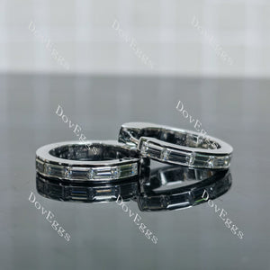 Doveggs baguette bezel moissanite/lab grown diamond earrings