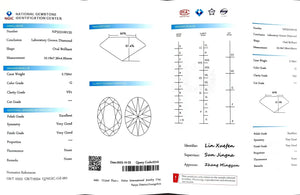 Doveggs 2.75ct Oval G Color VS1 Clarity Excellent cut lab diamond stone(certified) （sold #22982  20%）